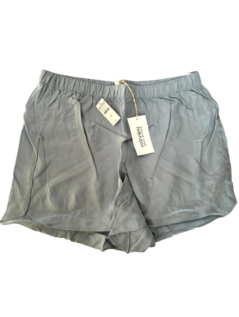 Haven Well Within Womens Sleep Shorts Size Mediu Light Blue Elastic Waist Lounge